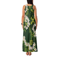 Mokihana Maile and Ilima Leis Family Matching Tank Maxi Dress and Hawaiian Shirt Omaʻomaʻo Hawaiian Tapa Quilt Pattern LT9 - Polynesian Pride