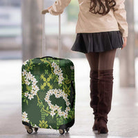 Mokihana Maile and Ilima Leis Luggage Cover Omaʻomaʻo Hawaiian Tapa Quilt Pattern - Polynesian Pride