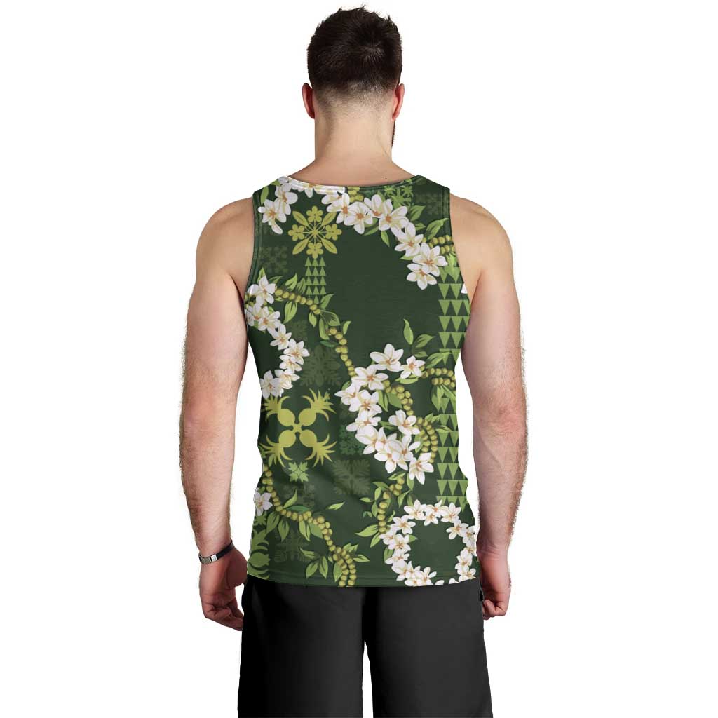 Mokihana Maile and Ilima Leis Men Tank Top Omaʻomaʻo Hawaiian Tapa Quilt Pattern LT9 - Polynesian Pride