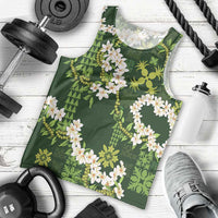 Mokihana Maile and Ilima Leis Men Tank Top Omaʻomaʻo Hawaiian Tapa Quilt Pattern LT9 - Polynesian Pride