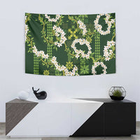 Mokihana Maile and Ilima Leis Tapestry Omaʻomaʻo Hawaiian Tapa Quilt Pattern - Polynesian Pride