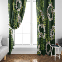 Mokihana Maile and Ilima Leis Window Curtain Omaʻomaʻo Hawaiian Tapa Quilt Pattern - Polynesian Pride
