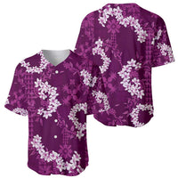 Mokihana Maile and Ilima Leis Baseball Jersey Akala Hawaiian Tapa Quilt Pattern - Polynesian Pride