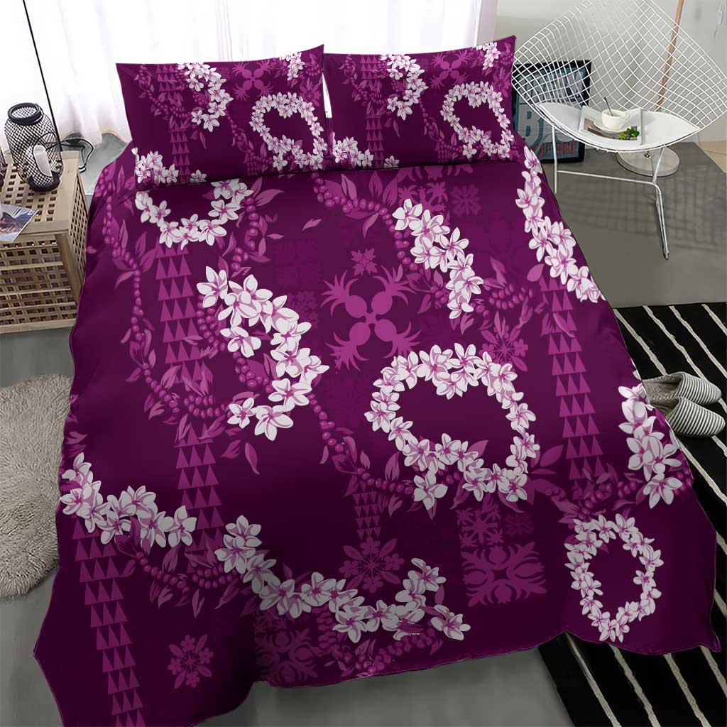 Mokihana Maile and Ilima Leis Bedding Set Akala Hawaiian Tapa Quilt Pattern - Polynesian Pride