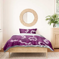 Mokihana Maile and Ilima Leis Bedding Set Akala Hawaiian Tapa Quilt Pattern - Polynesian Pride