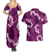 Mokihana Maile and Ilima Leis Couples Matching Summer Maxi Dress and Hawaiian Shirt Akala Hawaiian Tapa Quilt Pattern LT9 - Polynesian Pride