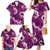 Mokihana Maile and Ilima Leis Family Matching Mermaid Dress and Hawaiian Shirt Akala Hawaiian Tapa Quilt Pattern LT9 - Polynesian Pride