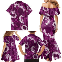 Mokihana Maile and Ilima Leis Family Matching Mermaid Dress and Hawaiian Shirt Akala Hawaiian Tapa Quilt Pattern LT9 - Polynesian Pride