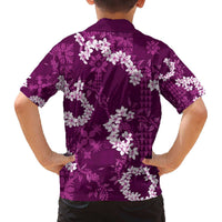 Mokihana Maile and Ilima Leis Family Matching Off The Shoulder Long Sleeve Dress and Hawaiian Shirt Akala Hawaiian Tapa Quilt Pattern LT9 - Polynesian Pride