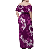 Mokihana Maile and Ilima Leis Family Matching Off Shoulder Maxi Dress and Hawaiian Shirt Akala Hawaiian Tapa Quilt Pattern LT9 - Polynesian Pride