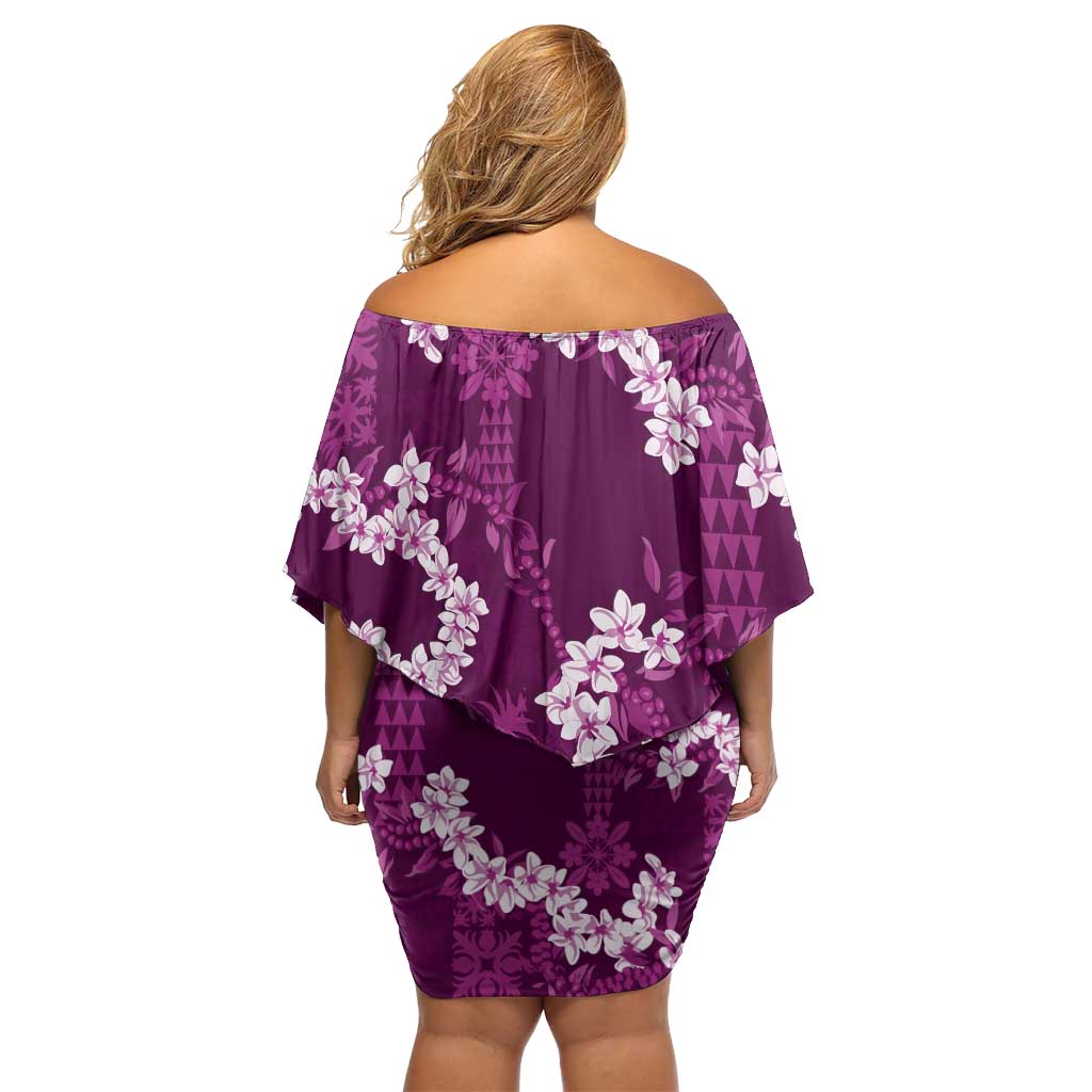 Mokihana Maile and Ilima Leis Family Matching Off Shoulder Short Dress and Hawaiian Shirt Akala Hawaiian Tapa Quilt Pattern LT9 - Polynesian Pride