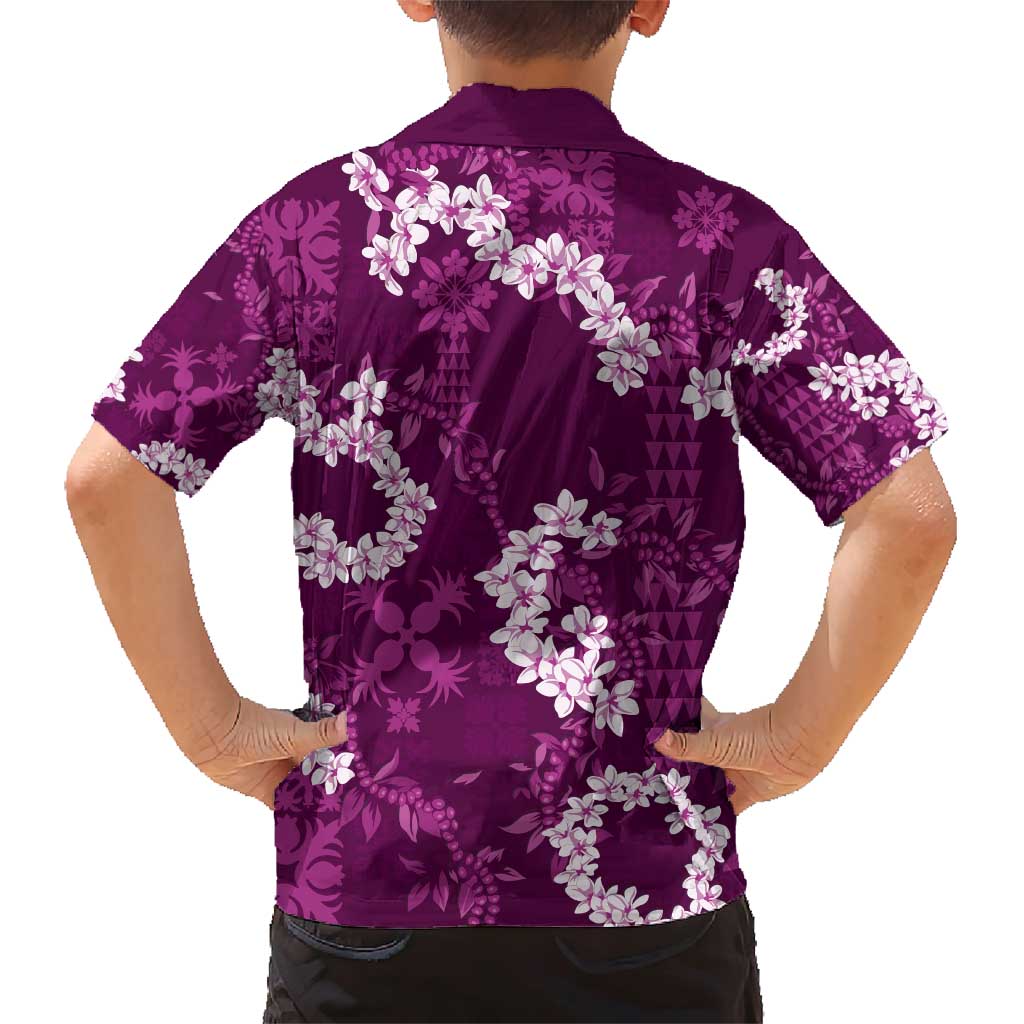 Mokihana Maile and Ilima Leis Family Matching Short Sleeve Bodycon Dress and Hawaiian Shirt Akala Hawaiian Tapa Quilt Pattern LT9 - Polynesian Pride