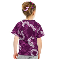 Mokihana Maile and Ilima Leis Kid T Shirt Akala Hawaiian Tapa Quilt Pattern - Polynesian Pride
