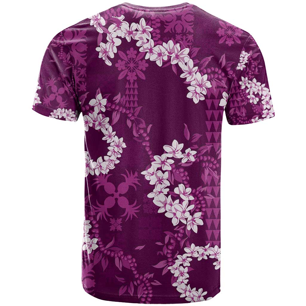 Mokihana Maile and Ilima Leis T Shirt Akala Hawaiian Tapa Quilt Pattern - Polynesian Pride