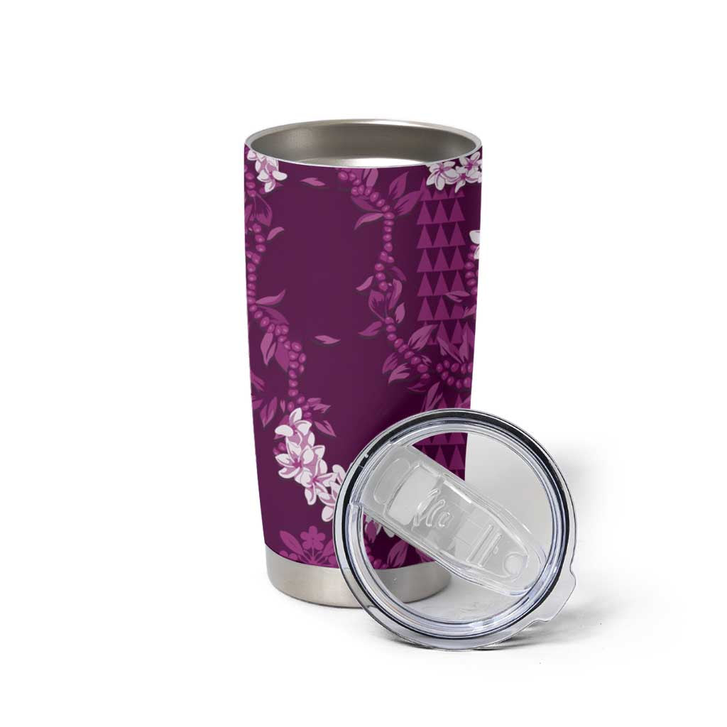 Mokihana Maile and Ilima Leis Tumbler Cup Akala Hawaiian Tapa Quilt Pattern - Polynesian Pride