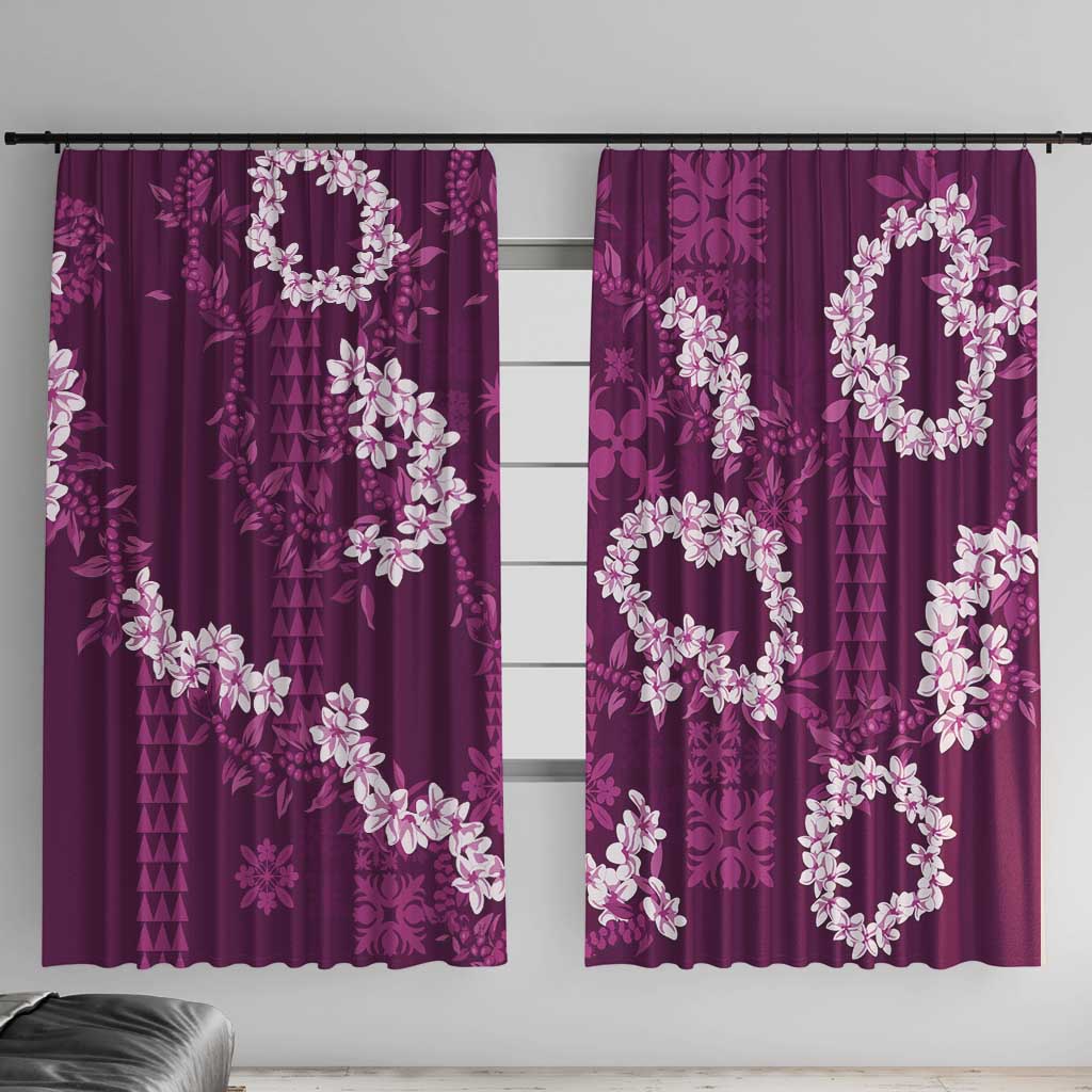 Mokihana Maile and Ilima Leis Window Curtain Akala Hawaiian Tapa Quilt Pattern - Polynesian Pride