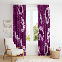 Mokihana Maile and Ilima Leis Window Curtain Akala Hawaiian Tapa Quilt Pattern - Polynesian Pride