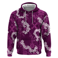 Mokihana Maile and Ilima Leis Zip Hoodie Akala Hawaiian Tapa Quilt Pattern - Polynesian Pride