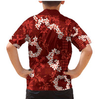 Mokihana Maile and Ilima Leis Family Matching Mermaid Dress and Hawaiian Shirt Ulaʻula Hawaiian Tapa Quilt Pattern LT9 - Polynesian Pride