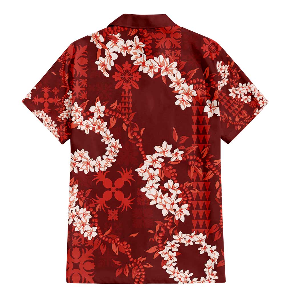 Mokihana Maile and Ilima Leis Family Matching Mermaid Dress and Hawaiian Shirt Ulaʻula Hawaiian Tapa Quilt Pattern LT9 - Polynesian Pride