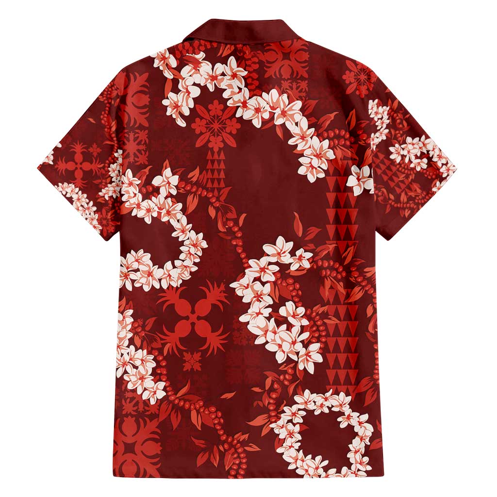 Mokihana Maile and Ilima Leis Family Matching Summer Maxi Dress and Hawaiian Shirt Ulaʻula Hawaiian Tapa Quilt Pattern LT9 - Polynesian Pride