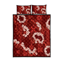 Mokihana Maile and Ilima Leis Quilt Bed Set Ulaʻula Hawaiian Tapa Quilt Pattern LT9 - Polynesian Pride