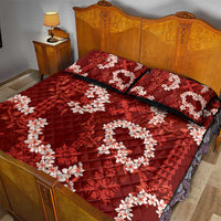 Mokihana Maile and Ilima Leis Quilt Bed Set Ulaʻula Hawaiian Tapa Quilt Pattern LT9 - Polynesian Pride