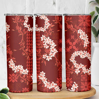 Mokihana Maile and Ilima Leis Skinny Tumbler Ulaʻula Hawaiian Tapa Quilt Pattern LT9 - Polynesian Pride