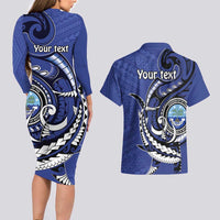 Personalized FSM 1986 Independence Day Couples Matching Long Sleeve Bodycon Dress and Hawaiian Shirt Polynesian Shark Tattoo Style LT9 - Polynesian Pride