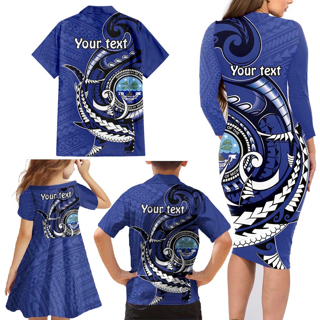 Personalized FSM 1986 Independence Day Family Matching Long Sleeve Bodycon Dress and Hawaiian Shirt Polynesian Shark Tattoo Style LT9 - Polynesian Pride