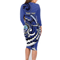 Personalized FSM 1986 Independence Day Family Matching Long Sleeve Bodycon Dress and Hawaiian Shirt Polynesian Shark Tattoo Style LT9 - Polynesian Pride