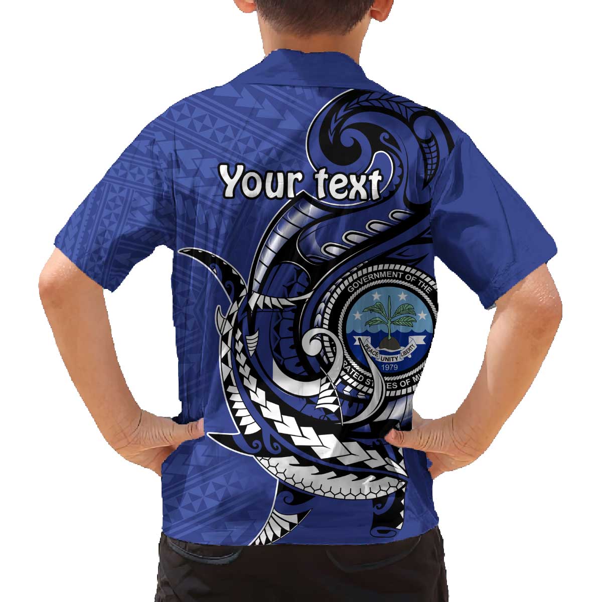 Personalized FSM 1986 Independence Day Family Matching Puletasi and Hawaiian Shirt Polynesian Shark Tattoo Style LT9 - Polynesian Pride