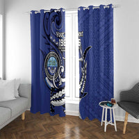 Personalized FSM 1986 Independence Day Window Curtain Polynesian Shark Tattoo Style