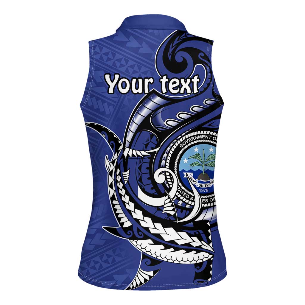 Personalized FSM 1986 Independence Day Women Sleeveless Polo Shirt Polynesian Shark Tattoo Style LT9 - Polynesian Pride