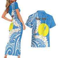 Personalized Palau 1994 Belau Rekid Couples Matching Short Sleeve Bodycon Dress and Hawaiian Shirt Polynesian Plumeria Style LT9 - Polynesian Pride