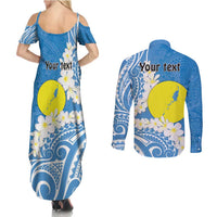 Personalized Palau 1994 Belau Rekid Couples Matching Summer Maxi Dress and Long Sleeve Button Shirt Polynesian Plumeria Style LT9 - Polynesian Pride