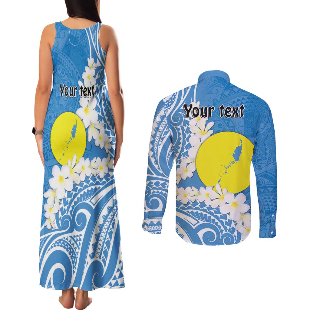 Personalized Palau 1994 Belau Rekid Couples Matching Tank Maxi Dress and Long Sleeve Button Shirt Polynesian Plumeria Style LT9 - Polynesian Pride