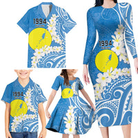 Personalized Palau 1994 Belau Rekid Family Matching Long Sleeve Bodycon Dress and Hawaiian Shirt Polynesian Plumeria Style LT9 - Polynesian Pride