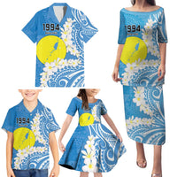 Personalized Palau 1994 Belau Rekid Family Matching Puletasi and Hawaiian Shirt Polynesian Plumeria Style LT9 - Polynesian Pride