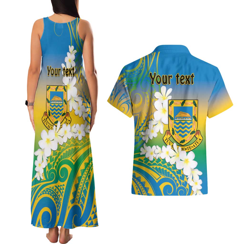Personalised Tuvalu 1978 Independence Day Couples Matching Tank Maxi Dress and Hawaiian Shirt Polynesian Plumeria Style LT9 - Polynesian Pride