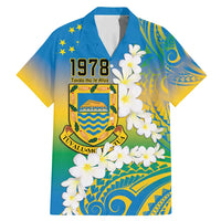 Personalised Tuvalu 1978 Independence Day Family Matching Mermaid Dress and Hawaiian Shirt Polynesian Plumeria Style LT9 Dad's Shirt - Short Sleeve Gradient - Polynesian Pride