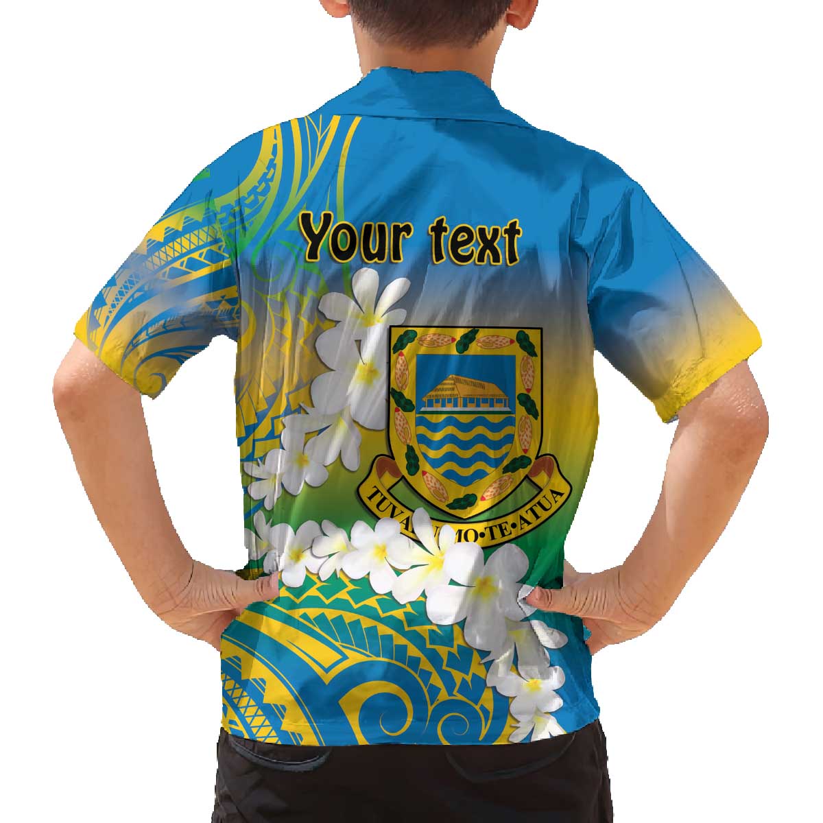 Personalised Tuvalu 1978 Independence Day Family Matching Off The Shoulder Long Sleeve Dress and Hawaiian Shirt Polynesian Plumeria Style LT9 - Polynesian Pride