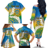 Personalised Tuvalu 1978 Independence Day Family Matching Off The Shoulder Long Sleeve Dress and Hawaiian Shirt Polynesian Plumeria Style LT9 - Polynesian Pride