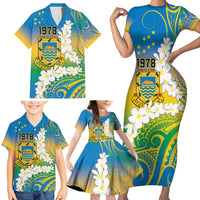 Personalised Tuvalu 1978 Independence Day Family Matching Short Sleeve Bodycon Dress and Hawaiian Shirt Polynesian Plumeria Style LT9 - Polynesian Pride