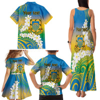 Personalised Tuvalu 1978 Independence Day Family Matching Tank Maxi Dress and Hawaiian Shirt Polynesian Plumeria Style LT9 - Polynesian Pride
