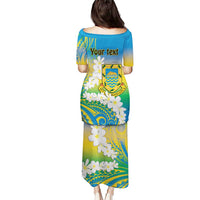 Personalised Tuvalu 1978 Independence Day Puletasi Polynesian Plumeria Style