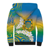 Personalised Tuvalu 1978 Independence Day Sherpa Hoodie Polynesian Plumeria Style