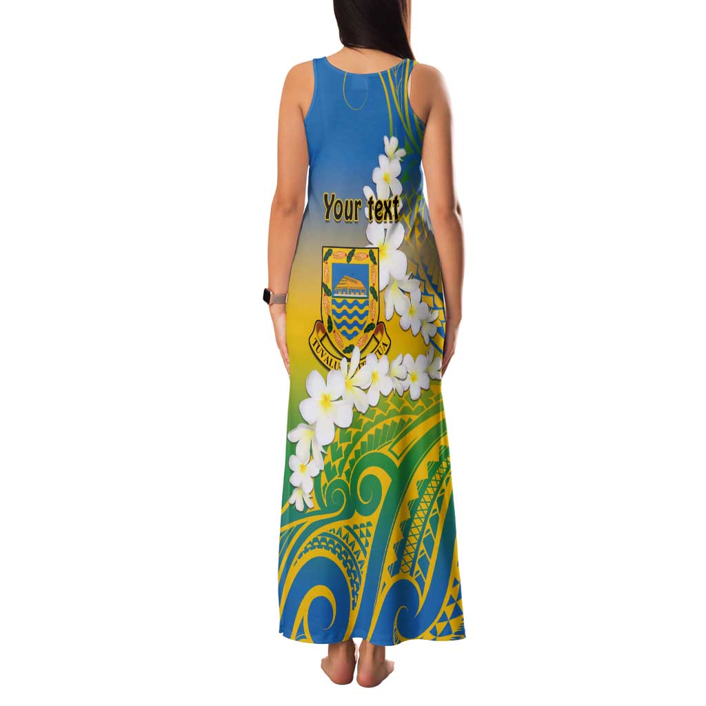 Personalised Tuvalu 1978 Independence Day Tank Maxi Dress Polynesian Plumeria Style LT9 - Polynesian Pride