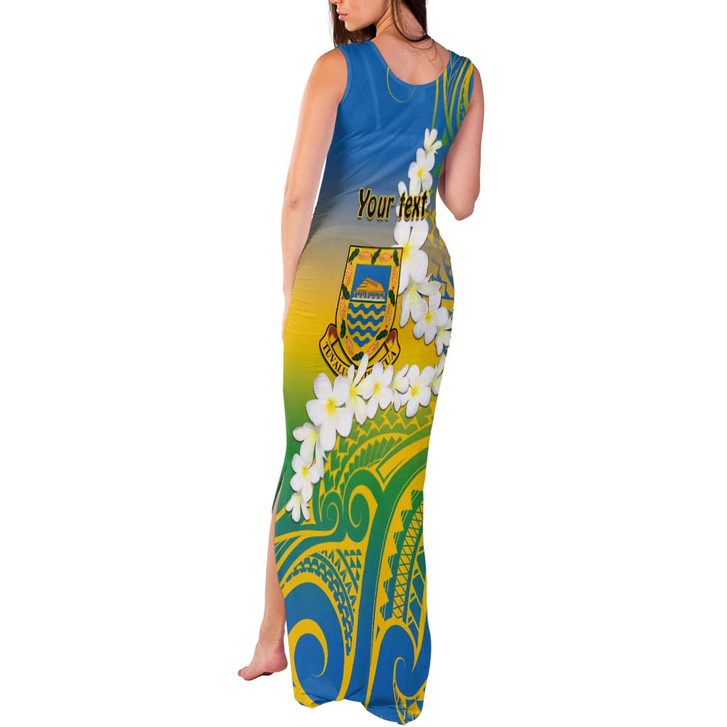 Personalised Tuvalu 1978 Independence Day Tank Maxi Dress Polynesian Plumeria Style LT9 - Polynesian Pride