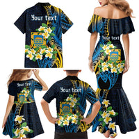 Personalised Tuvalu Beautiful Plumeria Flower Family Matching Mermaid Dress and Hawaiian Shirt LT9 - Polynesian Pride